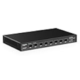 8 Port 10Gbps SFP+ Switch, Support 1G/2.5G/10G SFP Module, 160Gbps Bandwidth, Fanless Unmanaged Plug and Play Ethernet Switch