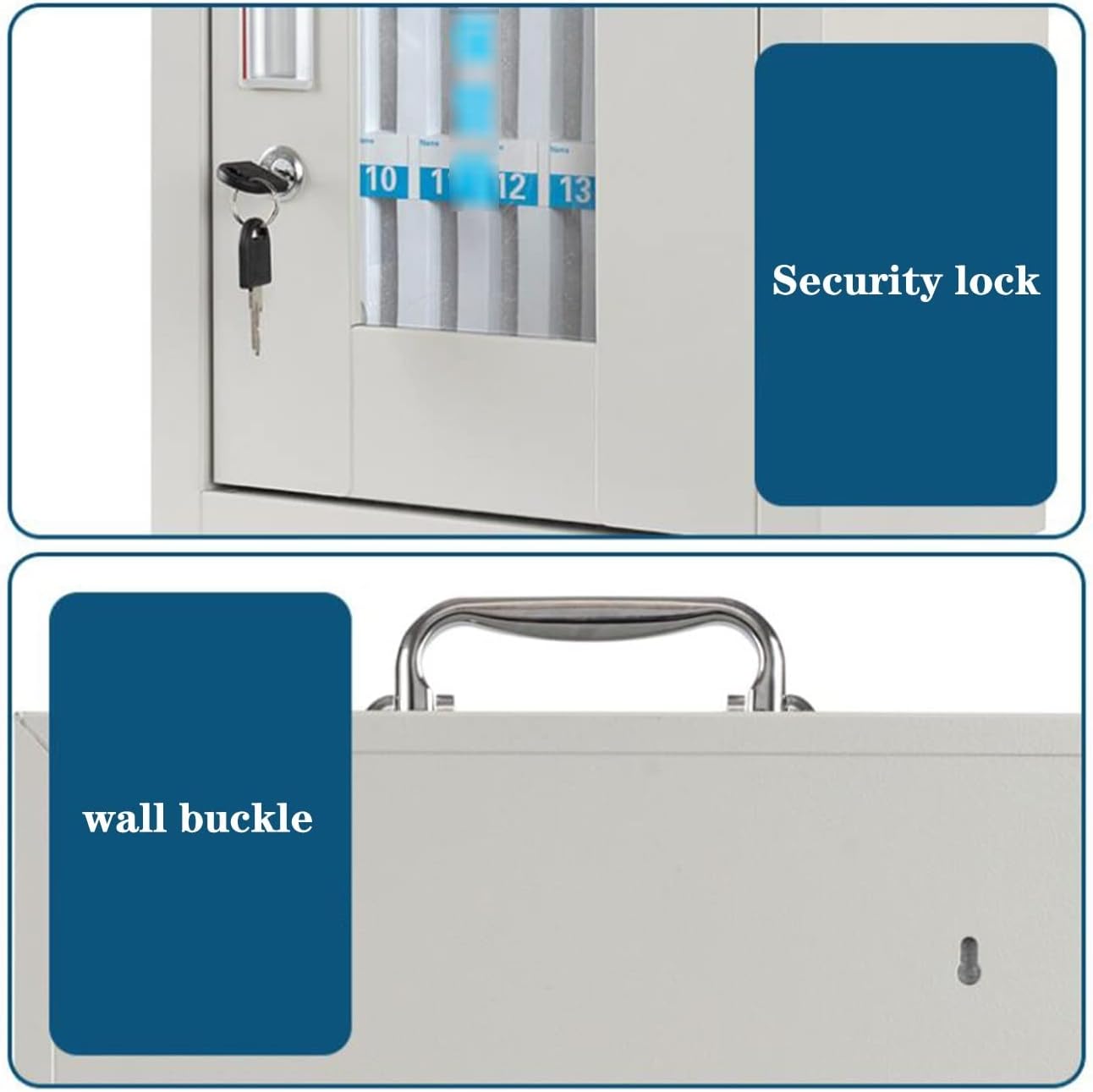 Phone Storage Cabinet Metal Safe Mobile Phone Vault Wall Mounted Lockable Phone Storage Case Student Conference Phone Storage Cabinet Portable Mobile Phone Storage Box,Grey-12 bits