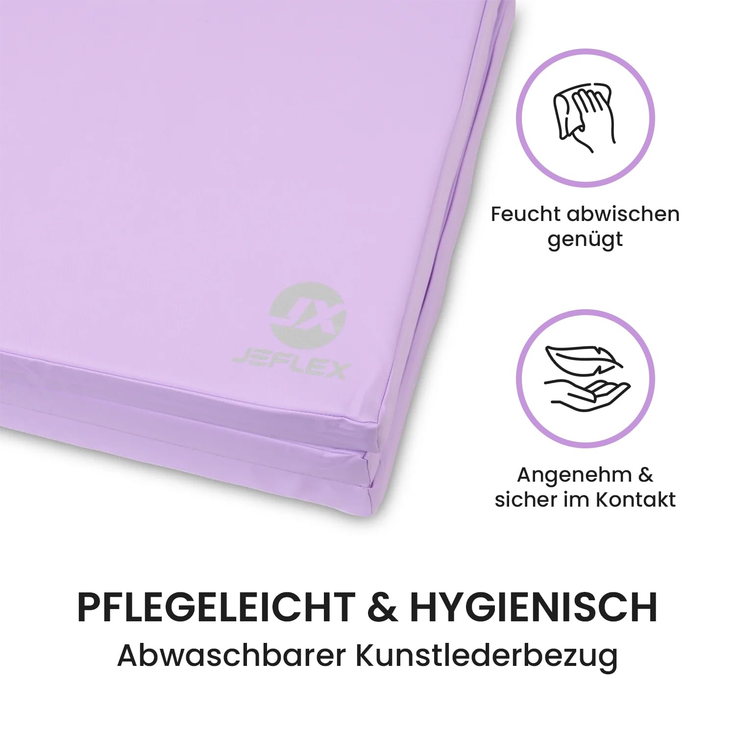 Jeflex - Colchoneta plegable Gimnasia 180 x 60 x 6 cm fabricada en Alemania / Esterilla de gimnasia / Colchoneta multifuncional y yoga / Esterilla de juego para habitación de los niños