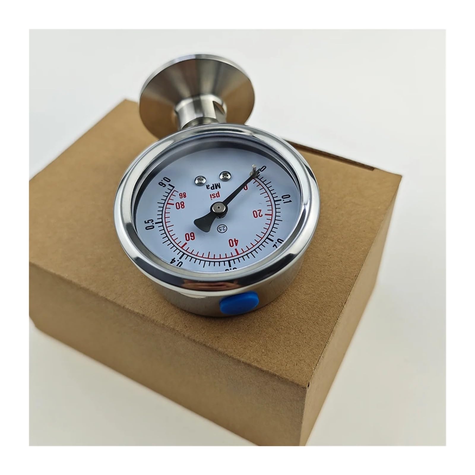 Druckmessgerät, Manometer SS304 Edelstahlgehäuse mit SS316 Tri-Clamp 1,5 "Tri-Clamp Manometer Mpa/Bar/psi(150mm dia,0-10Bar)