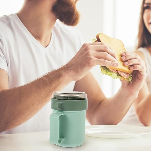 Miniatura 5 de DOITOOL Tazón de sopa para microondas con tapa, recipientes de sopa de 34 onzas con cuchara, recipientes reutilizables para llevar, cuencos de sopa