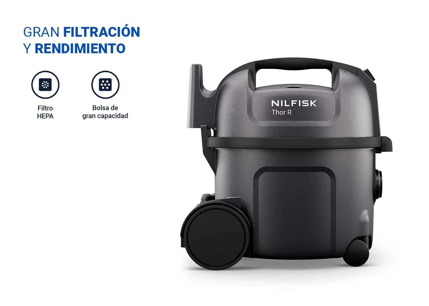 Nilfisk Aspiradora Thor R para Suelos y Alfombras - Aspirador de Gran Capacidad con Filtro HEPA 13