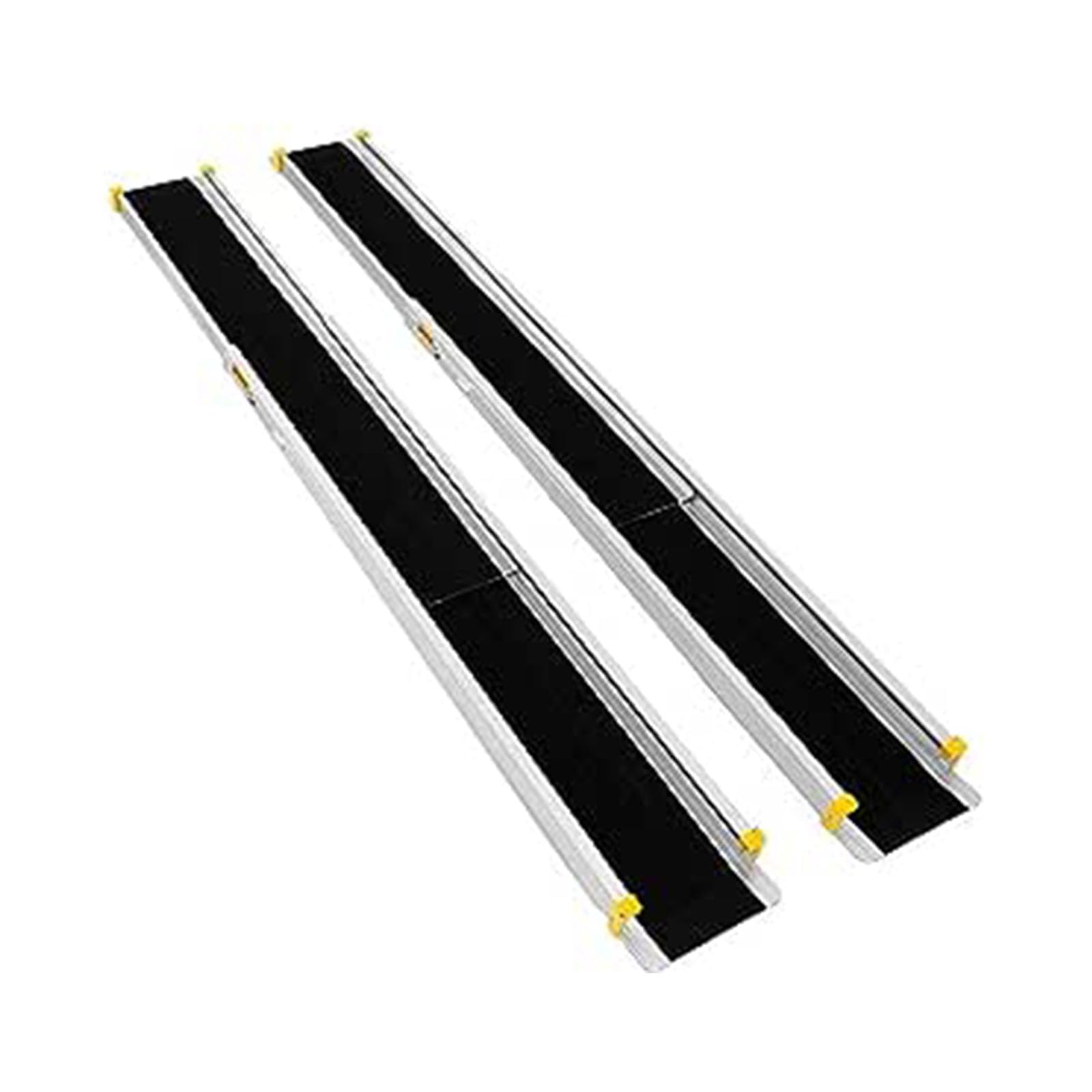 GYMAX 2 Rampas de Acceso de Aluminio, Antideslizante, Rampa Telescópica, Rampa de Carga para Silla de Ruedas, Soporta hasta 270 kg (3-5 ft)