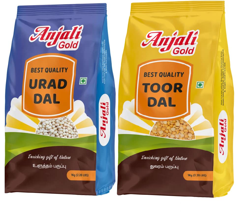 Anjali Gold Premium combo Urad Dal Whole (White) & Unpolished Toor Dal (Arhar Dal) - each 1kg (B0C6XN8FSX) Amazon Price History, Amazon Price Tracker