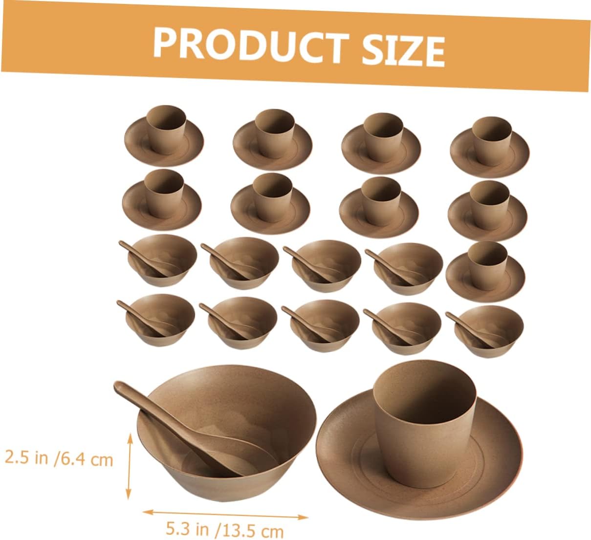 10sets Rice Husk Tableware Set Party Cups Plates Biodegradable Dinnerware Single Use for Wedding Birthday Camping