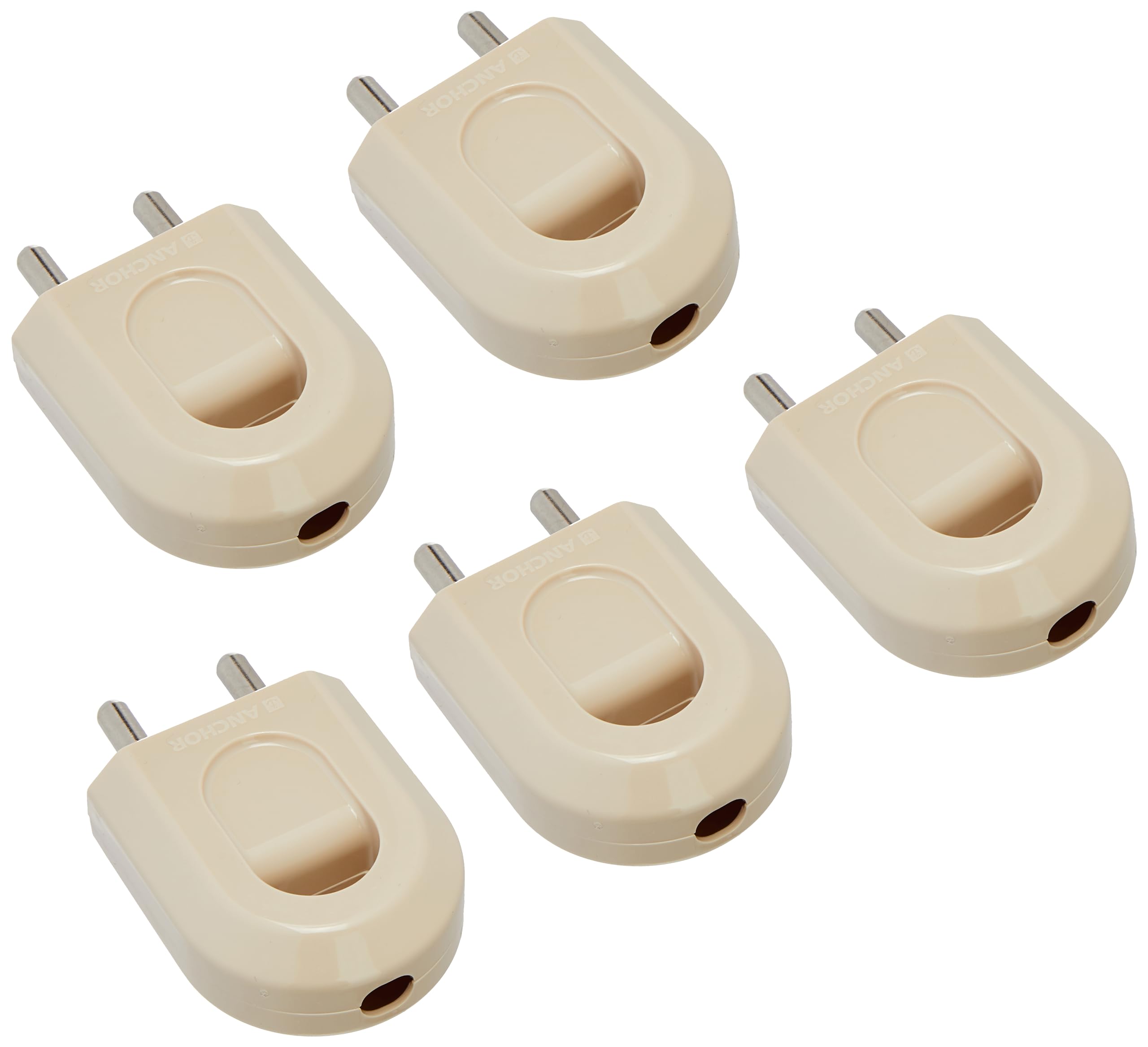 Anchor by Panasonic 6A 2 Pin Plug Top 240V (Ivory, Pack of 5)