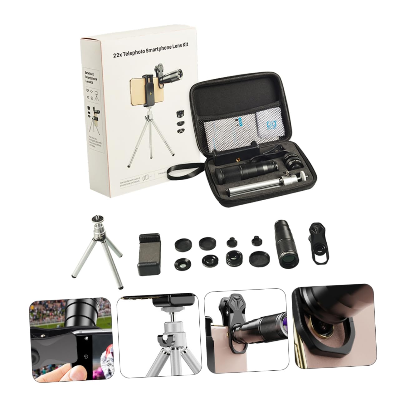 Housoutil 1 Set Fisheye Wide Angle Macro Telephoto Lens Smartphone Smart Phones Phone Zoom Lens Mobile Zoom Lens Phone Camera Lens Cell Phone Lens Outdoor Mobiles External Fisheye Lens Metal