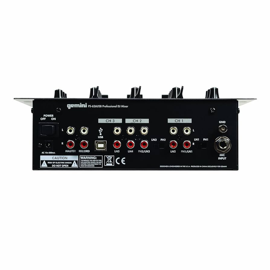gemini PS-626x ジェミニ DJミキサー Gemini PS-626X Pro 3-Channel Stereo Mixer PS-626X B&H Photo