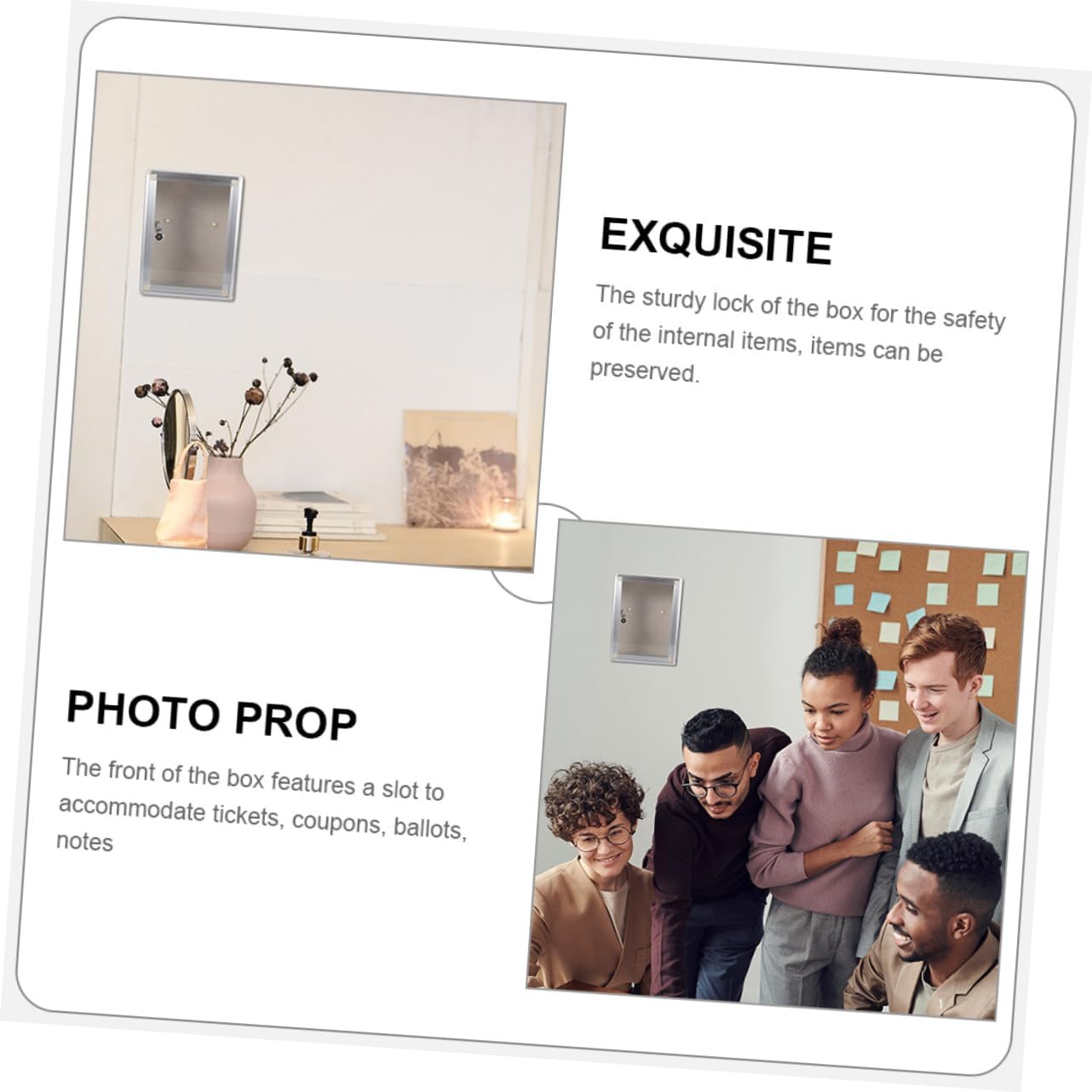 2pcs Outdoor Mail Box Wall Mount Mailbox Metal Locking Home Office Voting Box