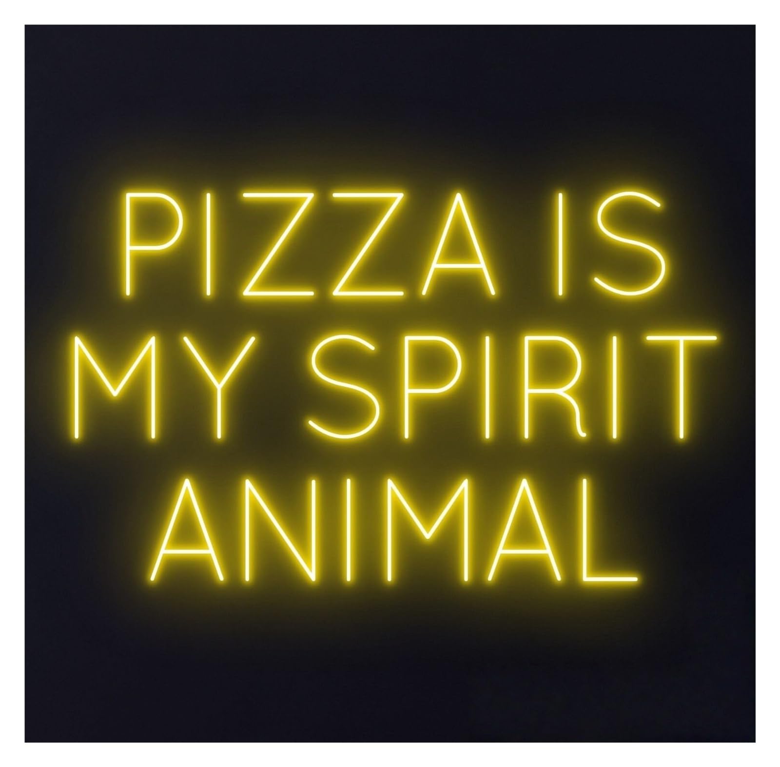 RONGCH Hanging Art Neon Signs Pizza is My Spirit Animal Neon Sign Italian Food Wall Decor Restaurant 50cm