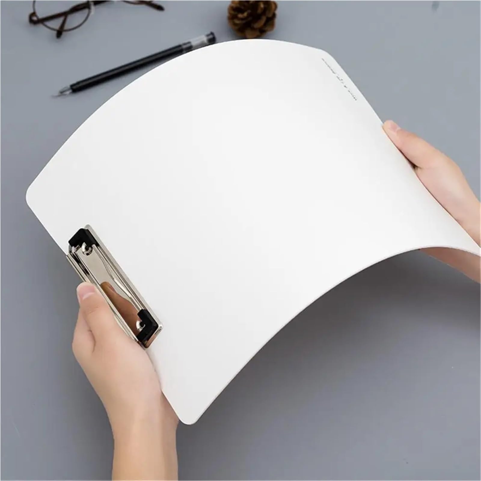 Blocco for appunti con clip da 3 pezzi for multifunzionale for carta di prova cancelleria rigida A4 A5 A6 Cartella portadocumenti for studenti Per l'ufficio(White A5)
