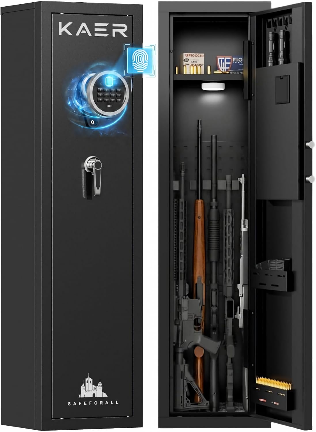 KAER 3-5 Rifle Gun Safe | Biometric | Heavy-Duty Anti-Pry Steel