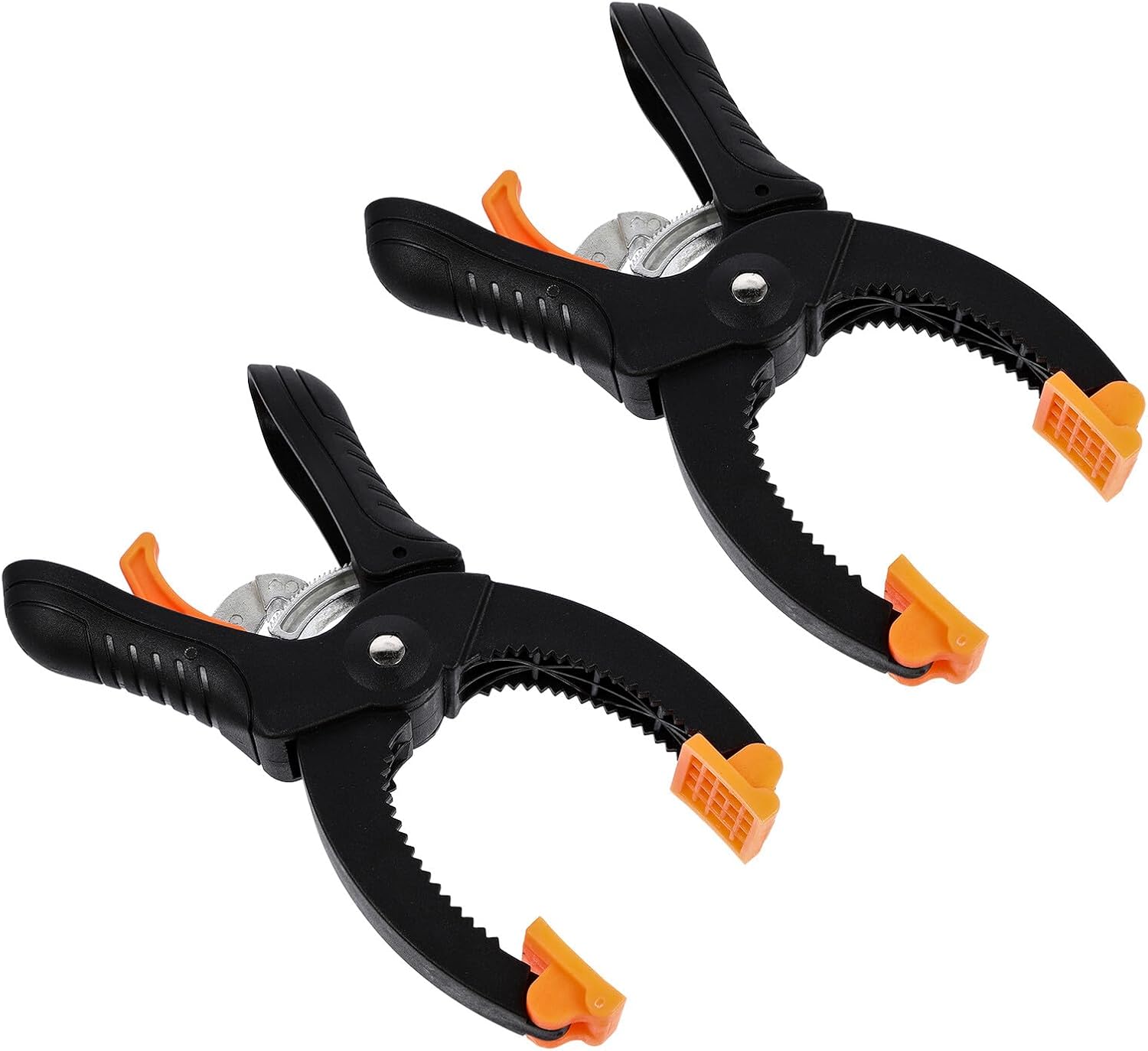 2pcs A-shaped Quick Release Ratchet Clamps for Woodworking and Photography, 6-inch Spring Clamps Black for Carpentry, Backdrop Cloth, and Workshop Use