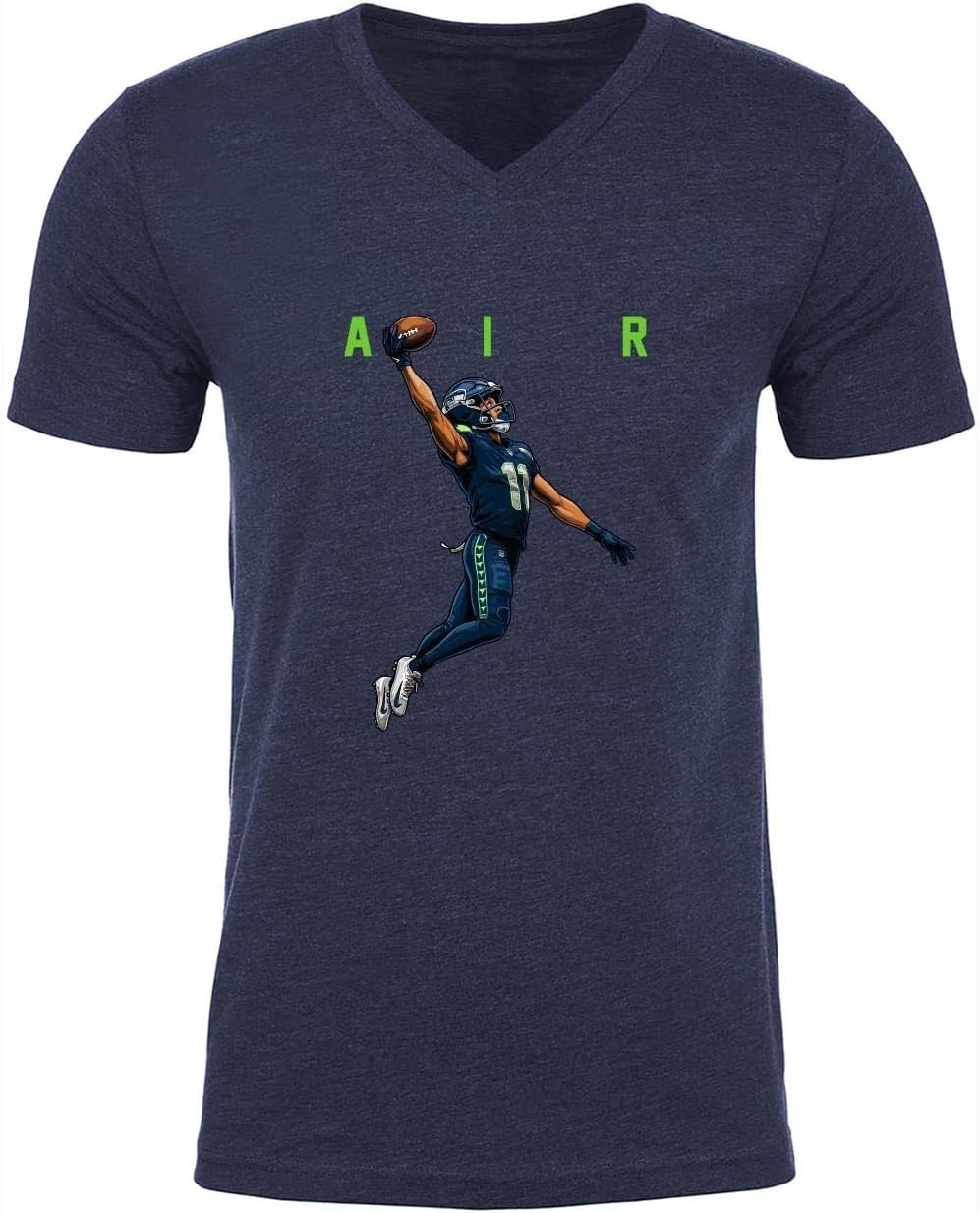 Mens V Neck Jaxon Smith Njigba JSN AIR Seattle Shirt T-Shirt Medium Blue