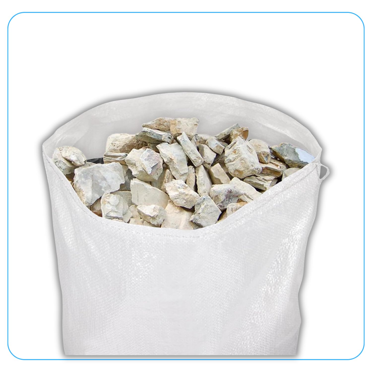 Sac à Gravat 50x80 cm Lot de 50 - Sacs en Polypropylène Alimentaire pour Cereale Chantier Riz et Grain | Sacs de Chantier, de Jardin et à Sable | Tissés PP | Réutilisables (50)
