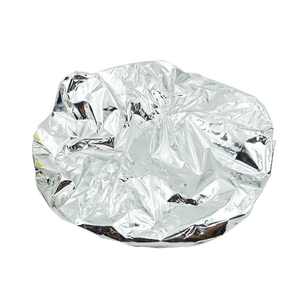 ieron 10 pcs Aluminium Foil Shower Cap, 2 Size (27 cm diameter and 28 cm diameter) Shower Caps, Reusable - Image 3