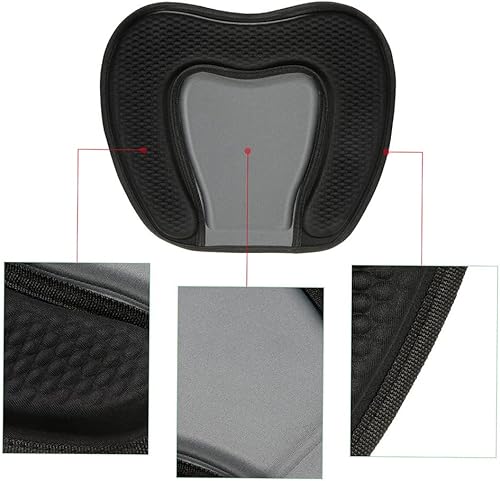 Miniatura 2 de Lixada Cojín acolchado para asiento de kayak con respaldo y correas ajustables, cojín de asiento de kayak y canoa, soporte antideslizante, asiento