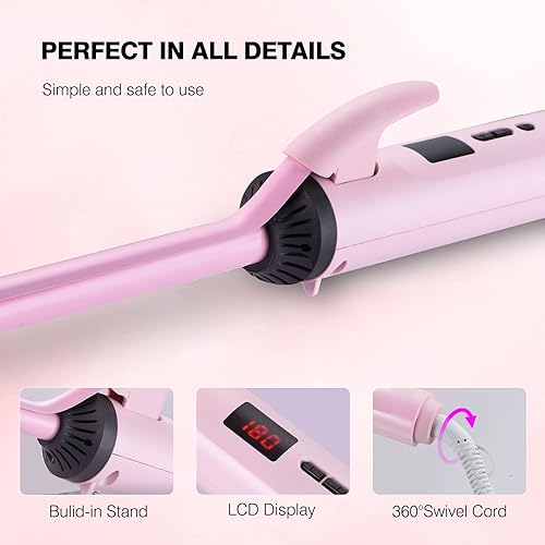 Miniatura 6 de Curling Iron 34 Inch Barrel Curling Wand, Thin Hair Curling Iron for Short and Long Hair ,Dual Voltage Fast Heating Adjustable Temperature
