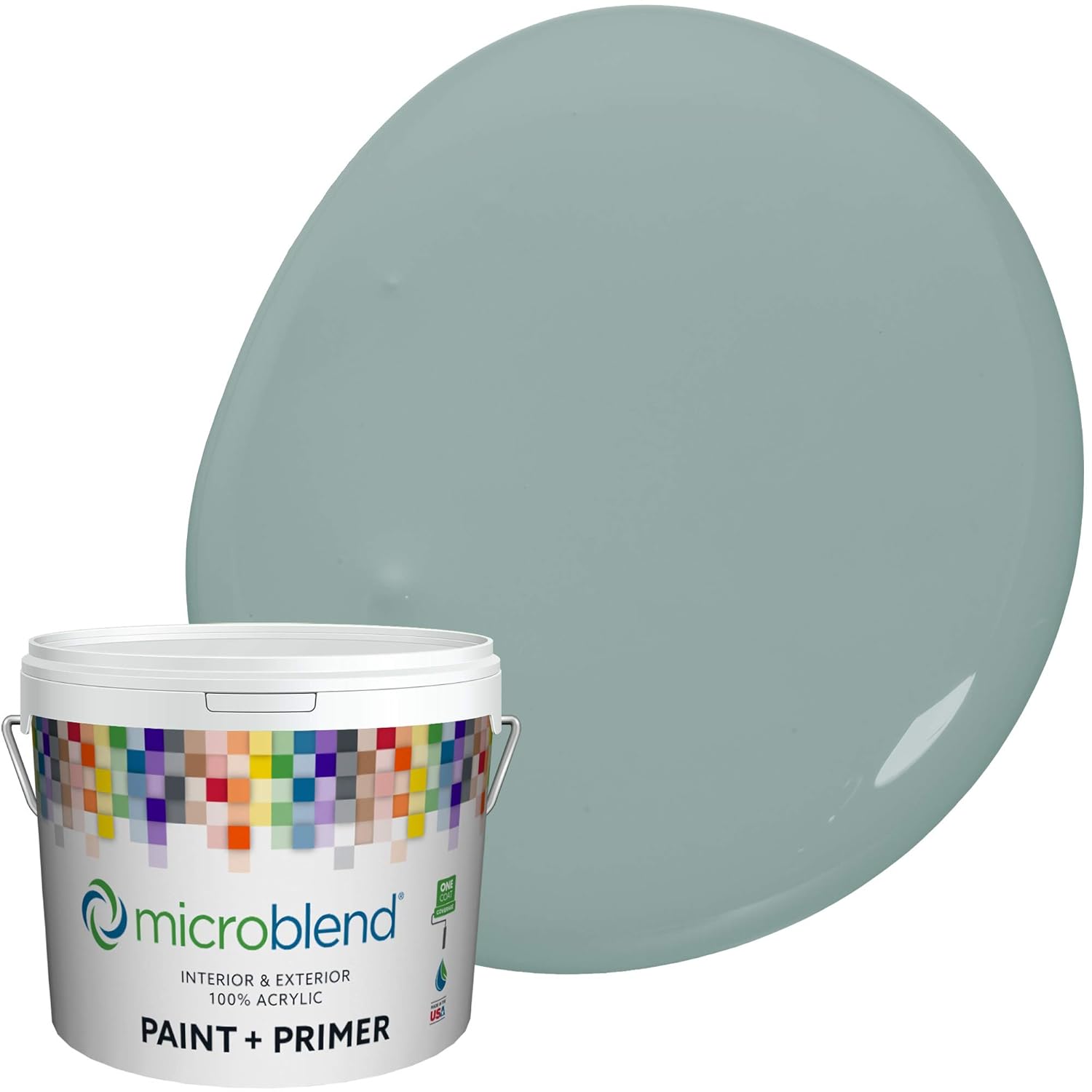 Microblend Interior Paint and Primer Slate/Fresh Aqua, Flat Sheen, 2
