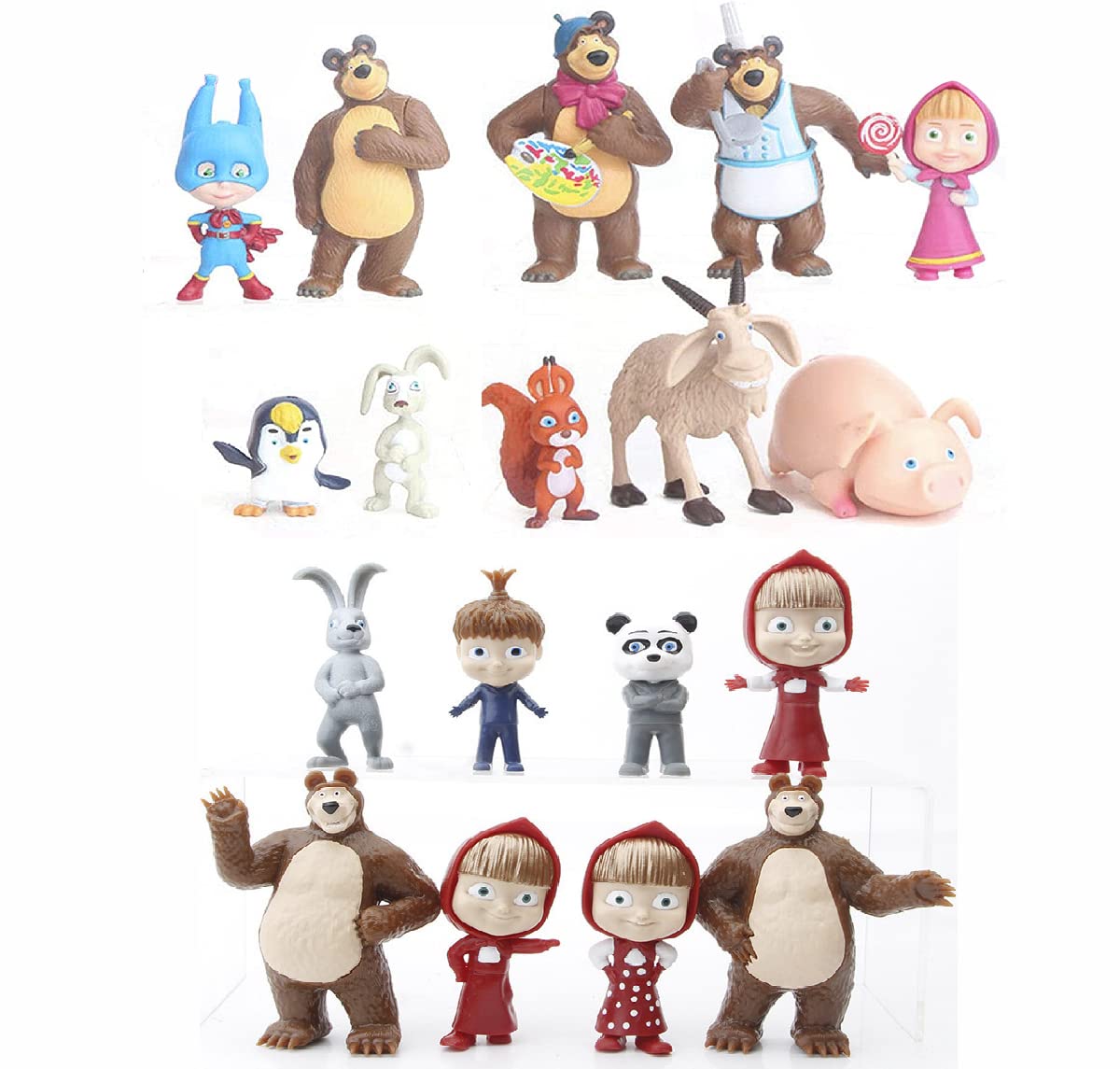 Buy 18pcs Masha and Bear Action Figures Toys Set Online at desertcartUAE