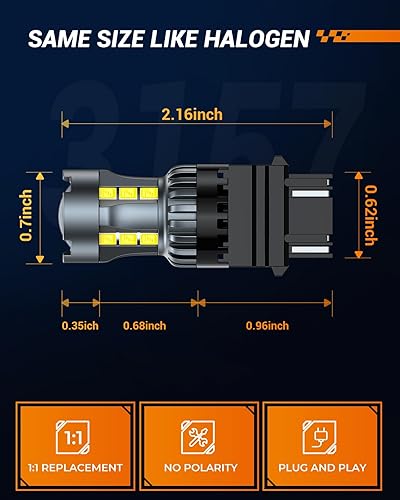 Miniatura 7 de SEALIGHT 3156 3157 Bombilla LED blanca de reversa, 3056 3057 4057 4157 Bombilla LED con proyector de repuesto para luz trasera, luz de respaldo,