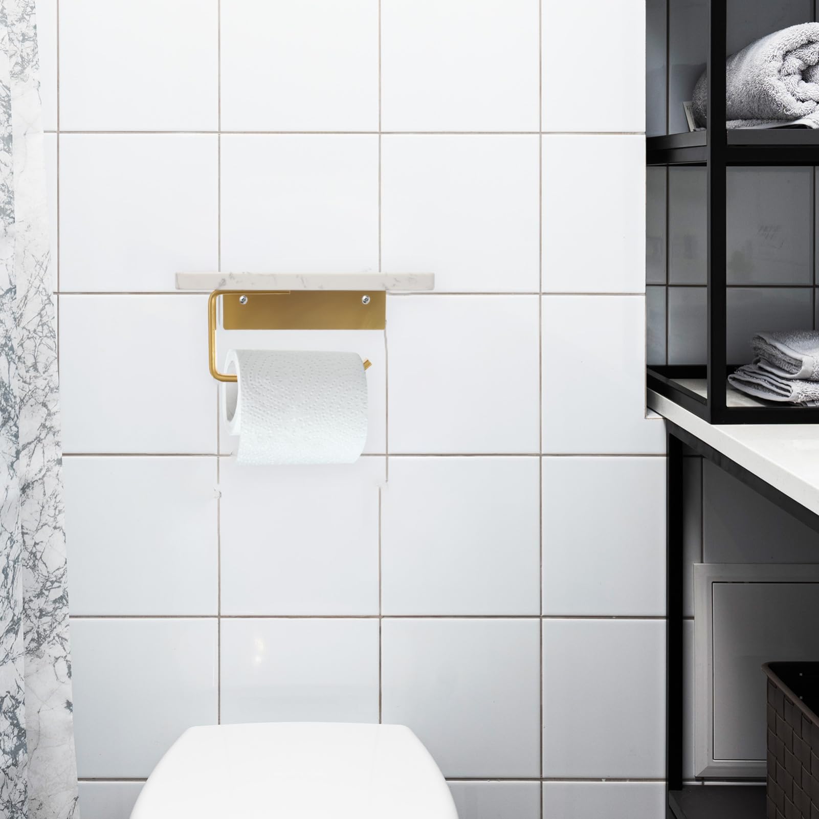 Portarrollos de Papel Higiénico de Mármol Blanco para Pared