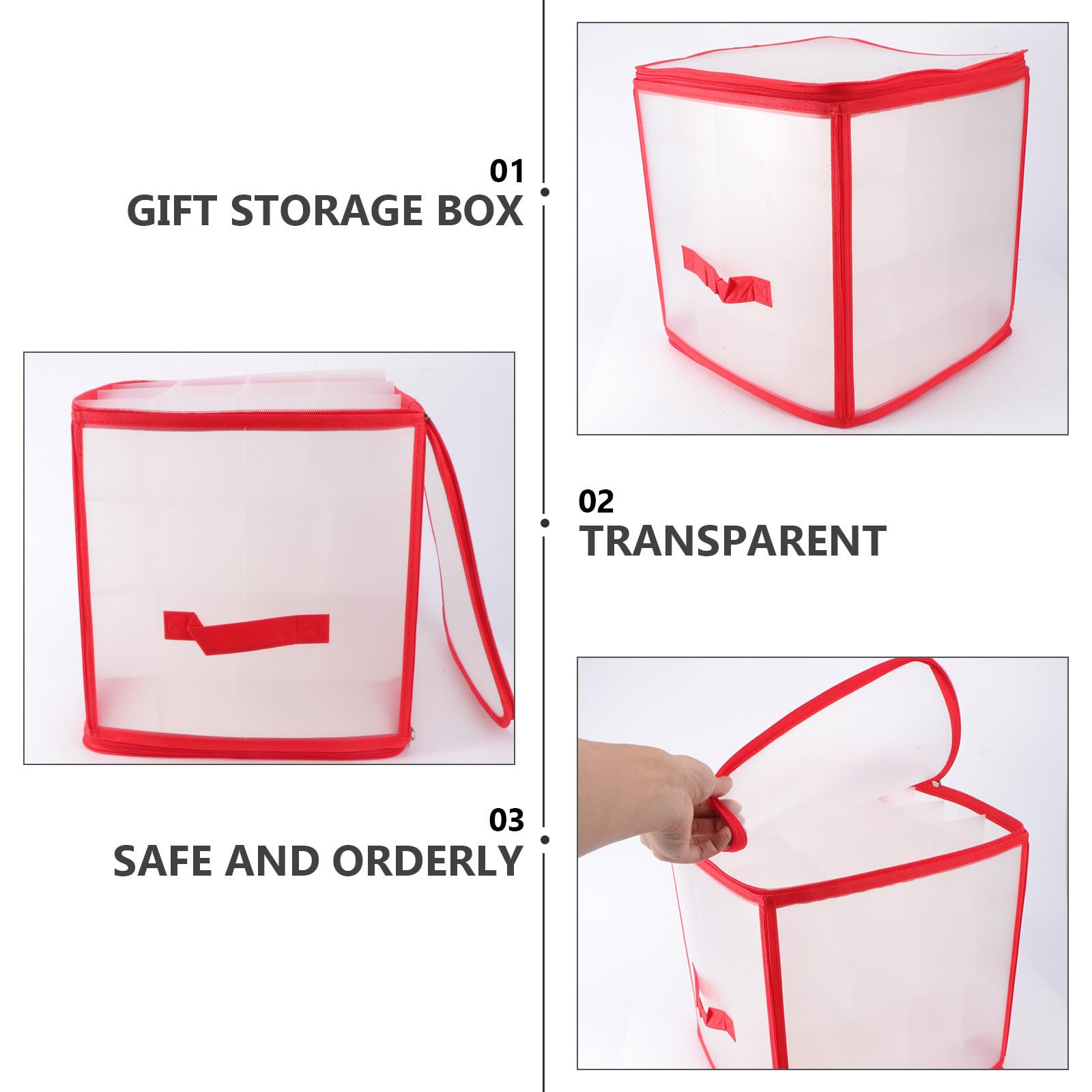 2 Stk Weihnachts- Weihnachtsfach Behälter Weihnachtsdekoration Weihnachtsschmuck Bin Faltbarer Behälter Zusammenklappbare Aufbewahrungsbehälter Geschenkhalter Pvc