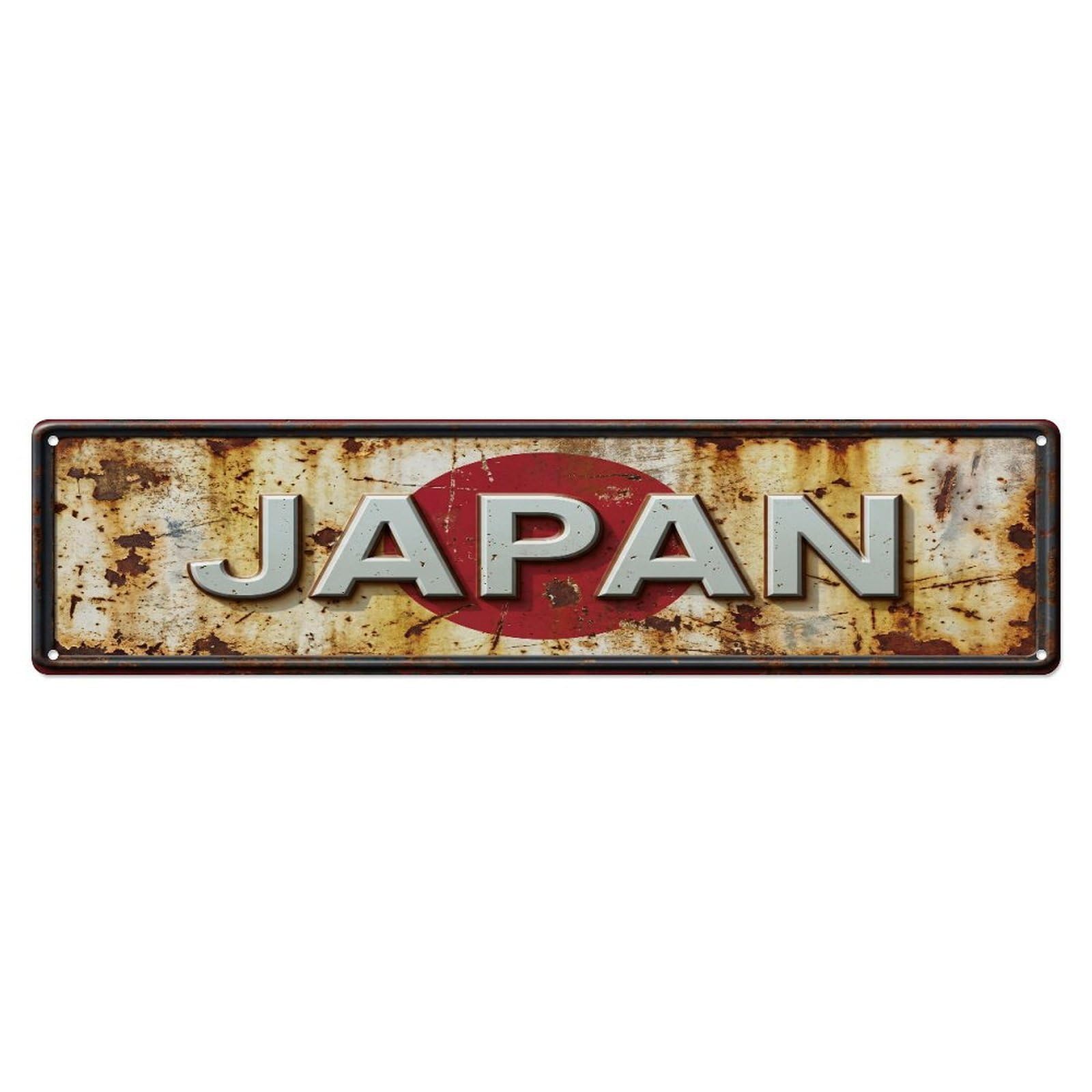 Xanthor Style Metal Tin Sign Vintage Japan Flag Pattern