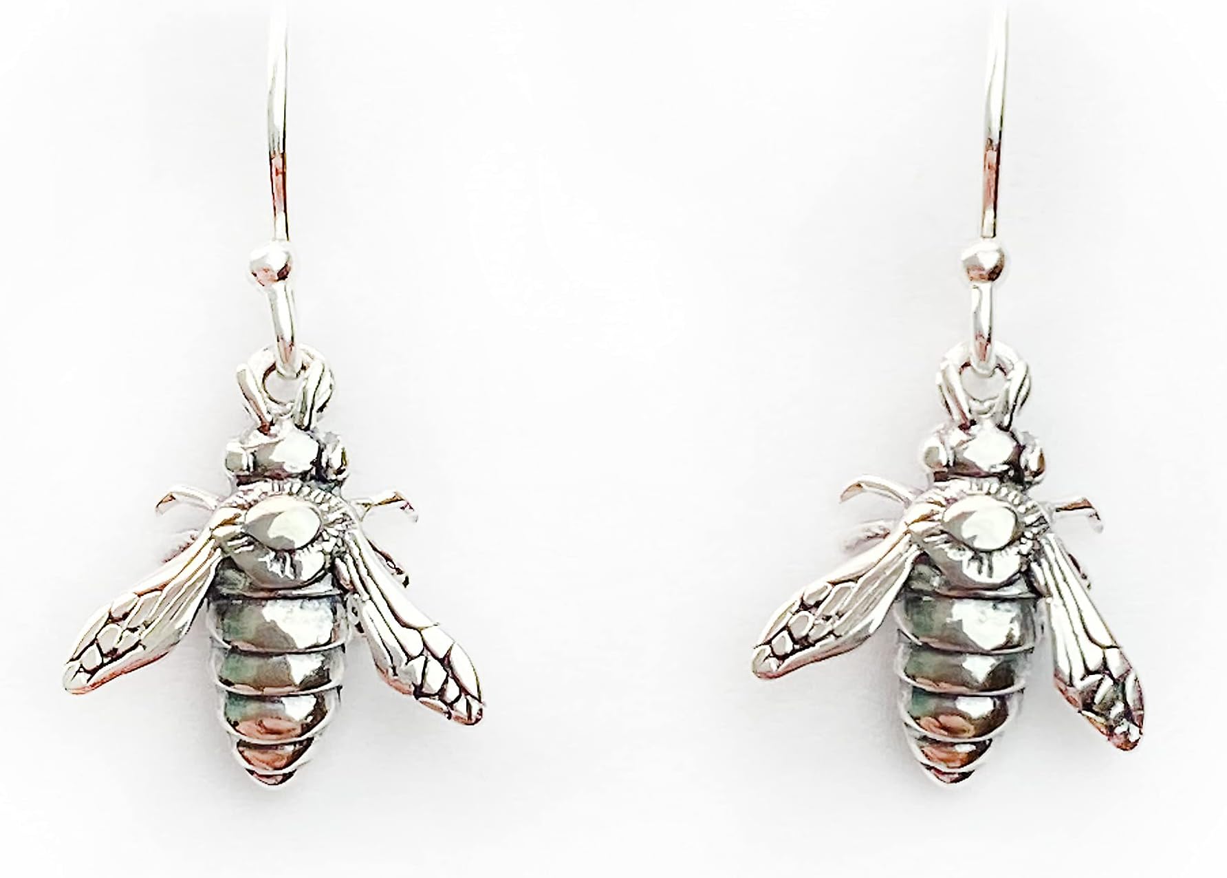 Bee Earrings Sterling Silver Dangles