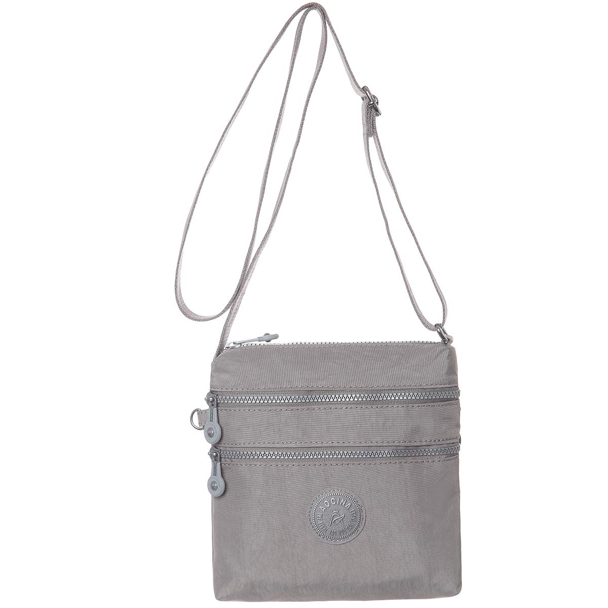 AOCINACrossbody Purses for Women Lightweight Small Travel Bag Shoulder Purses and Handbags with Multi Zipper Pockets (Grey)