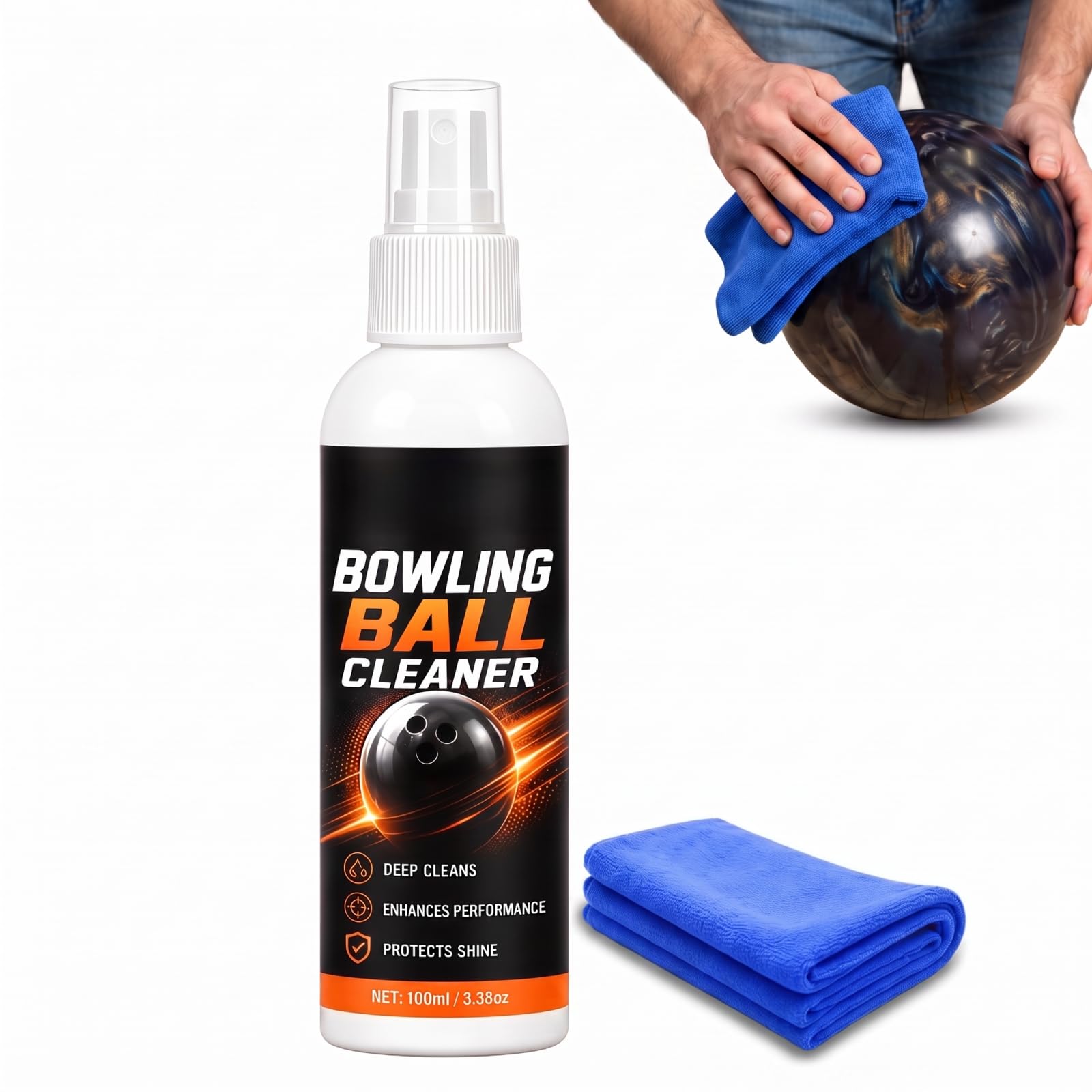 100ml Bowling Ball Cleaner Spray Kit for Removing Oil & Restoring Shine