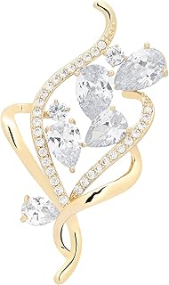 Zirconia Crystal Flower Brooches Pins for Women bouquets Costume Jewelry Gifts