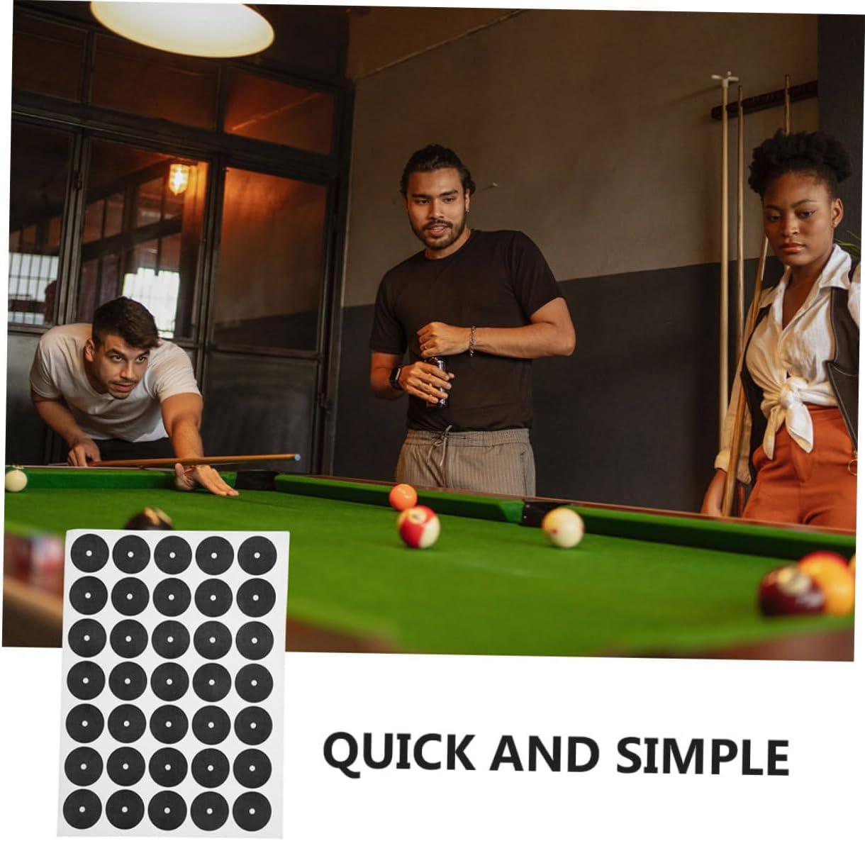 BESTonZON Billiard Dot Stickers for Pool Table 2 Pcs Position Markers Sturdy Vinyl Easy to Apply for Snooker and Billiards Practice