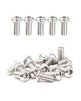 Vista 11 de Tornillos de cabeza de botón M4-0.7 x 1-1/2 "(40 mm) Tornillos de cabeza de botón (100 piezas) 18-8 Acero inoxidable 304 Allen Hex Drive Tornillo