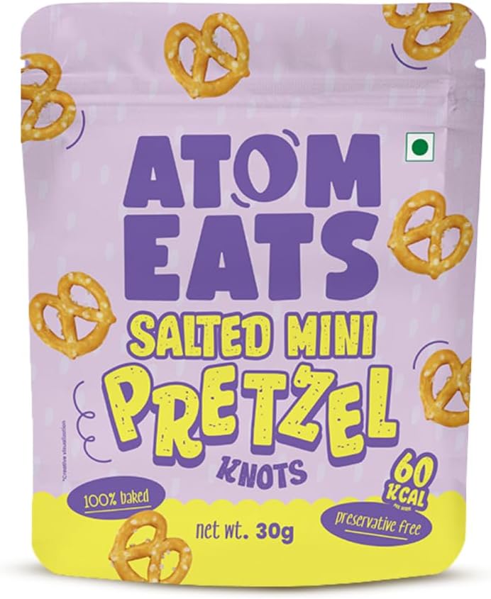 - Salted Pretzel Mini Knots 30g | 100% Baked | Savory Snacks, Crunchy Namkeen - Perfect for Snack Box, Parties, On-the-Go Versatile Food Items - Great for Dipping, Solo Snacking