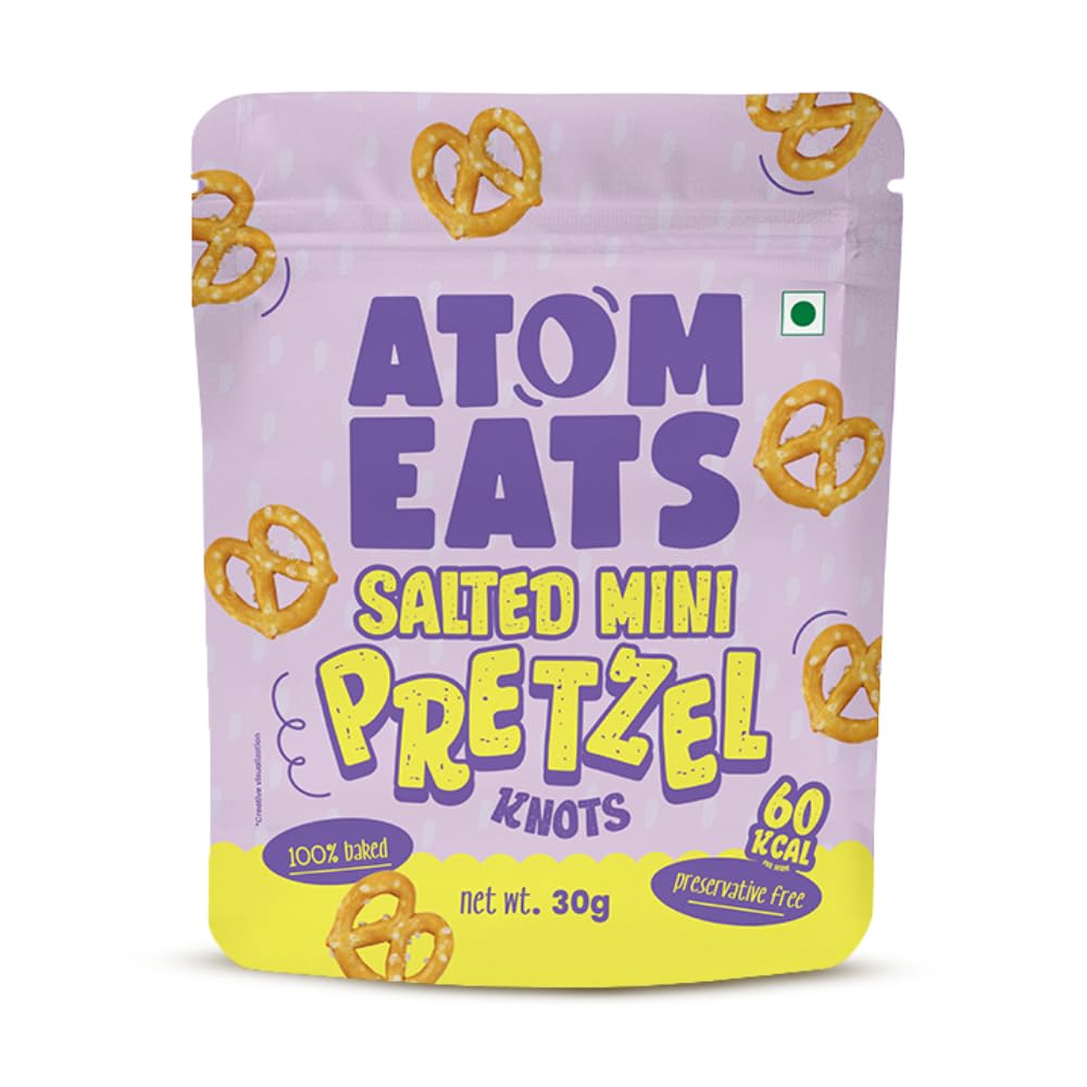 Salted Pretzel Mini Knots 30g | 100% Baked | Savory Snacks, Crunchy Namkeen - Perfect for Snack Box, Parties, On-the-Go Versatile Food Items - Great for Dipping, Solo Snacking