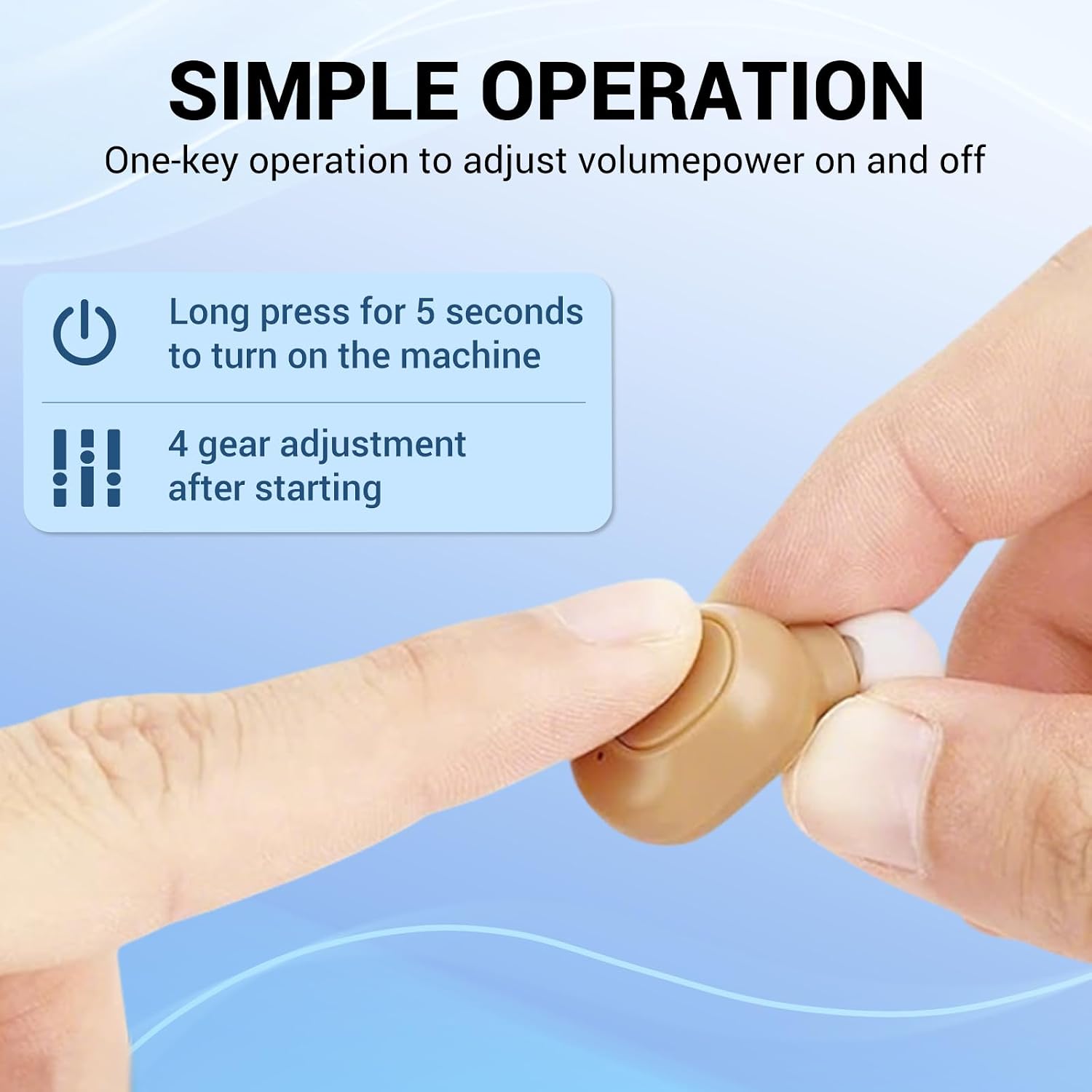 Hearing Aids, Miniature Hearing Amplifiers for Adults with Noise Cancelling, Hearing Aids for Seniors with Crystal Clear Sound, and LED Power Display