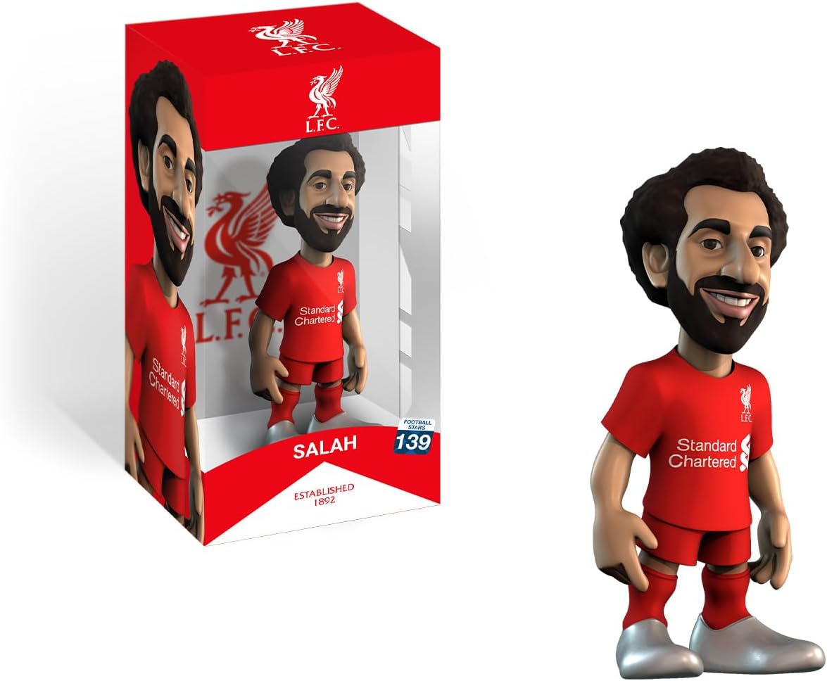 Official Liverpool FC Minix Football Stars Figurine (12cm) - Premier League Soccer Collectible Figure - Best Gift for Reds Fans & Memorabilia Collectors (Mohamed Salah)