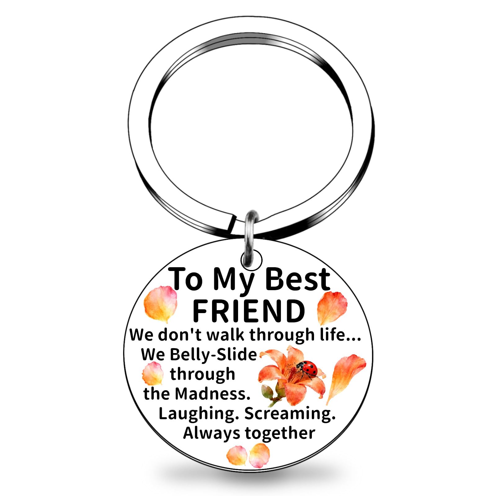 Quluvaeri Women's Silver To My Best Friend Keyring Funny Friendship Gifts For Bestie Gifts Cool Positive Gifts For Friend Birthday Gifts For Best Friend Present