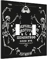 Vista 26 de Cubierta de interruptor de luz decorativa de pared de bruja negra Ouija Gótica Esqueleto Calavera 1 banda Placa frontal eléctrica de interruptor