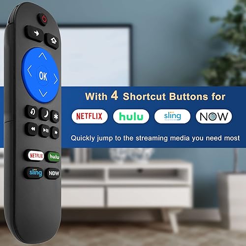Miniatura 4 de Universal para control remoto Roku TV, repuesto para Hisense, TCL, control remoto Sharp Roku TV, reemplazo de control remoto para Roku TV con