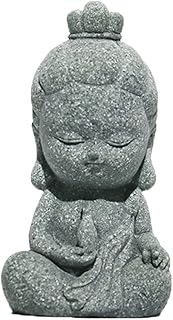 mozhixue Quan Yin Statue Mini Buddha Kwan Yin Statues Outdoor Zen Garden Decoration Purely Handmade Sandstone Buddist Decor Home,Quan yin,S