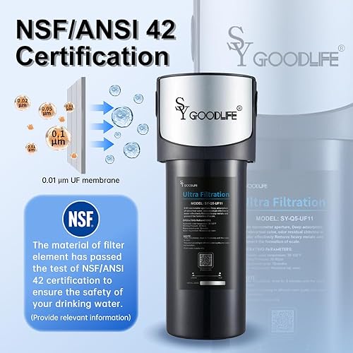 Miniatura 3 de SY GOODLIFE - Filtro de agua UF de 0.01 m para debajo del fregadero, se conecta directamente al grifo de cocina para reducción de baçtria, reduce