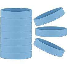 10 Pcs Rubber Wristbands Elastic Silicone Wristbands for Men and Women Blank Sports Wristbands