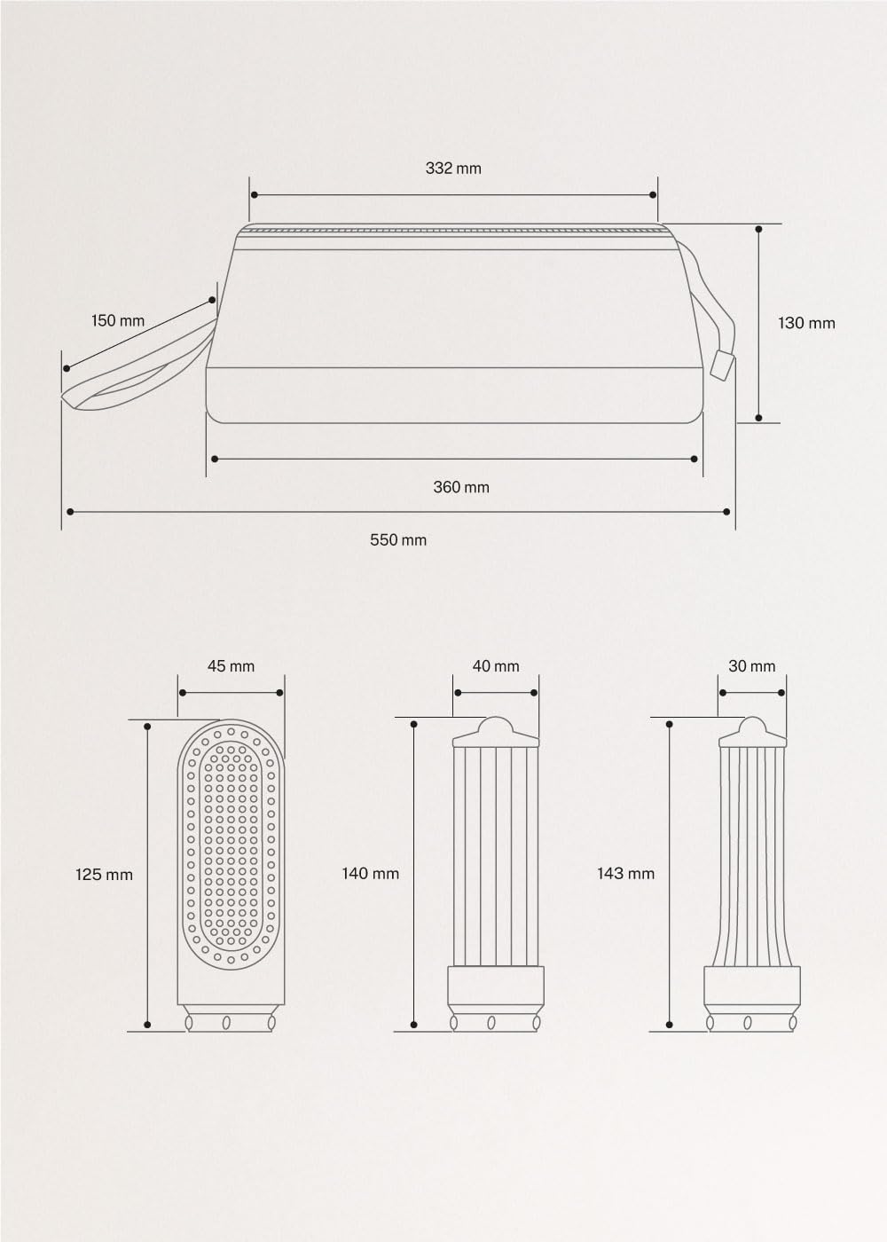 CREATE/ION STYLER PRO/Sèche-cheveux ionique 5 en 1 Sable/Moteur DC Brushless, 3 vitesses, fonction air froid, 3 niveaux de température, étui de rangement, 1300W