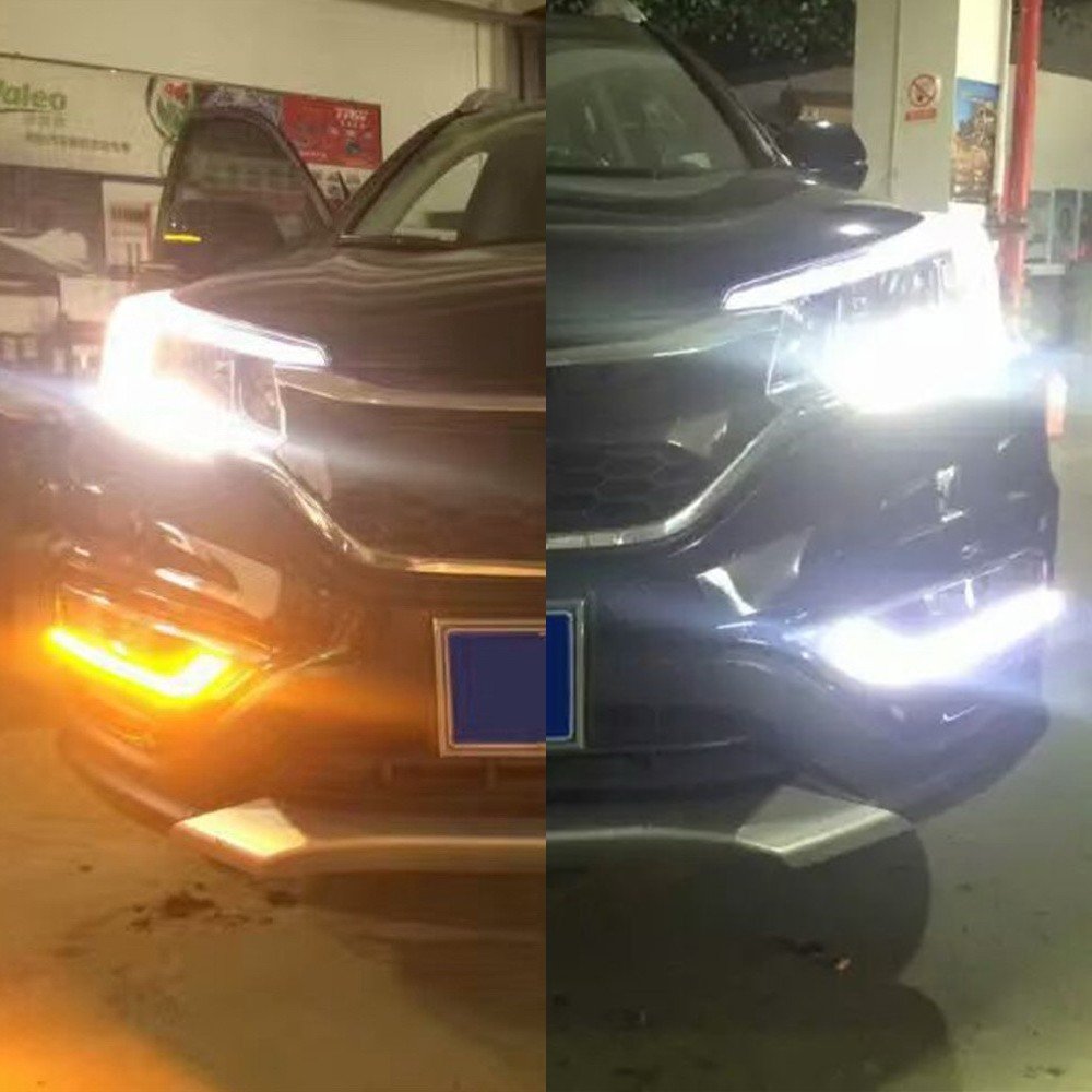 Luces diurnas LED DRL para CR-V CRV 2015 2016, DRL con señales de giro amarillas