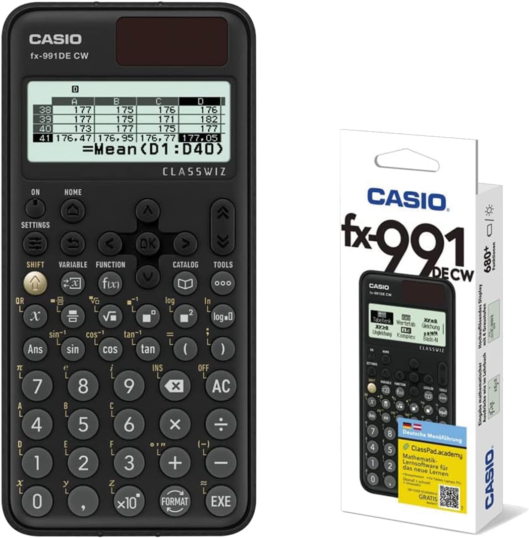 Casio FX-991DE CW ClassWiz technisch wissenschaftlicher Rechner, deutsche Menüführung