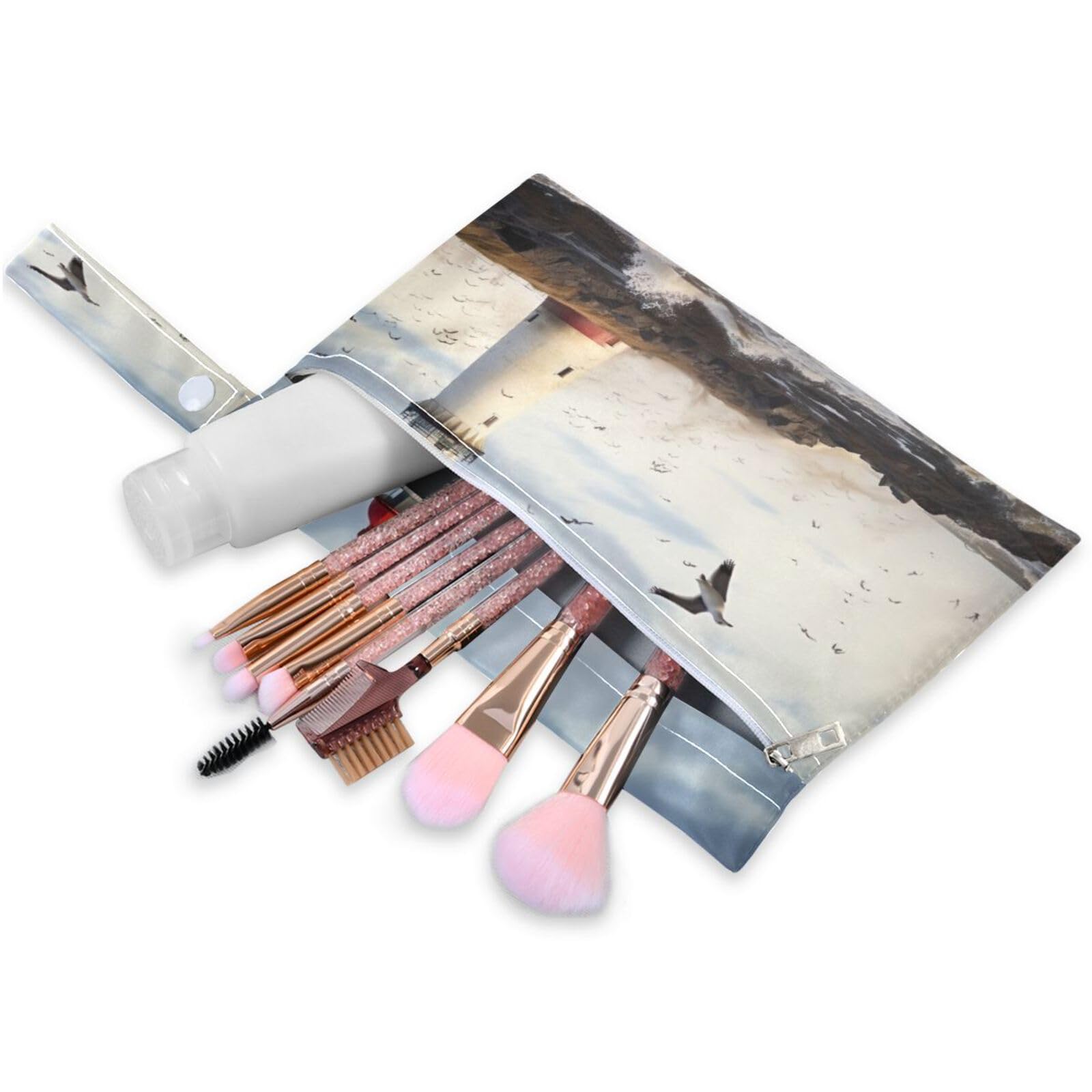 ATTX Dark Sky Lighthouse Wet Dry Bags 2-Pack - Reusable Cloth Diaper Storage for Travel, Beach & Gym | Multi-Use Waterproof Bags for Swimsuits, Baby Clothes, Sports Gear#210