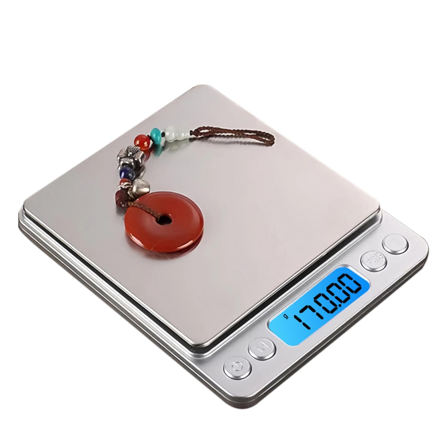 Báscula digital de cocina de 500 g, 0,01 g, báscula de cocina de alta precisión, báscula de bolsillo multifuncional de acero inoxidable con pantalla LCD retroiluminada, características de tara