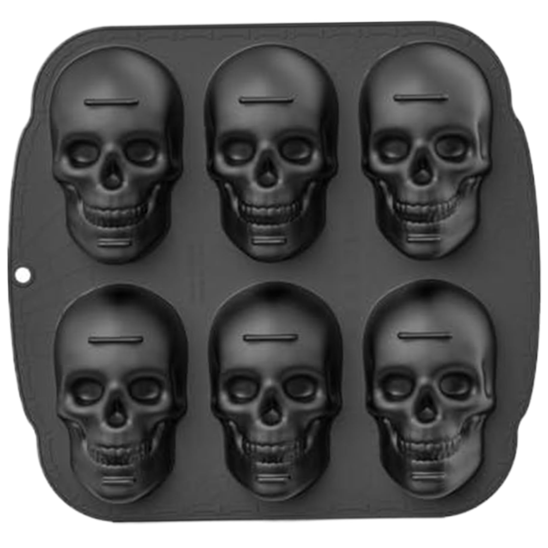 Moule de silicone du crâne Halloween à 6 cavités pour jello